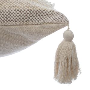 Polat decorative pillow with fringes in beige color 59x59cm