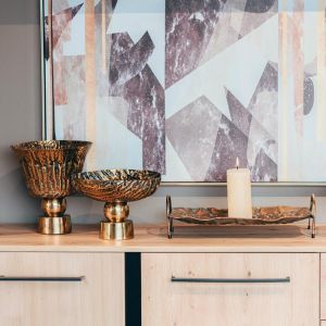 Декоративна купа на столче, метал бронз антик 25x20cm