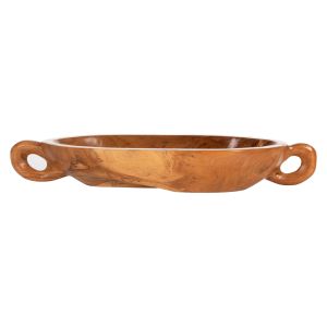 Декоративна купа с дръжки Hm4304 от масивно тиково дърво 64x21,5x9,5hcm