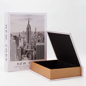 Декоративна кутия-книга S/2 ню йорк-лондон бяло-черно 34x25x7см/ 27x20x5.5см