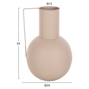 Декоративна метална ваза Flagon Hm4259,01 цвят екрю D34x54hcm