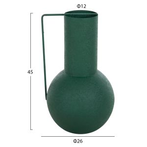 Декоративна метална ваза Flagon Hm4260,03 в зелен цвят D26x45hcm