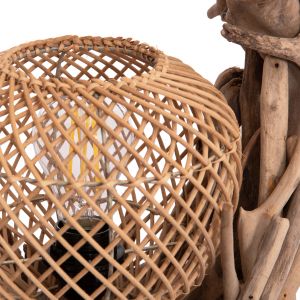Decorative table lamp Ashin Hm4438 wooden rattan 30x30x49cm.