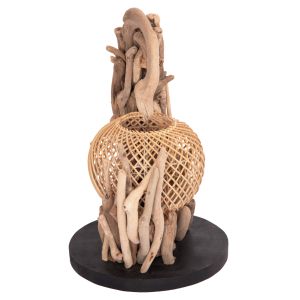 Decorative table lamp Ashin Hm4438 wooden rattan 30x30x49cm.