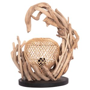 Decorative table lamp Ashin Hm4438 wooden rattan 30x30x49cm.