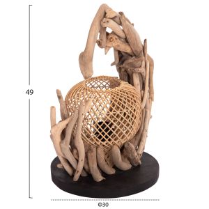 Decorative table lamp Ashin Hm4438 wooden rattan 30x30x49cm.
