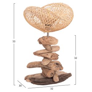Decorative table lamp Ivar Naturally Hm4431 river/sea wood Driftwood and rattan 32x30x53hcm.