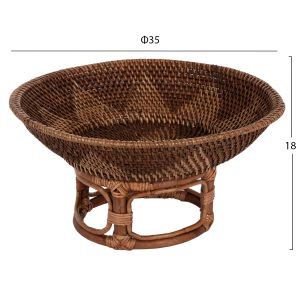 Декоративна плетена купа от ракита Hm4270 D35x18hcm