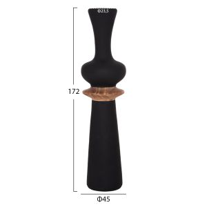 Decorative floor vase Nebula Hm4660.01l fiber cement made of black teak wood Φ45x172hcm.
