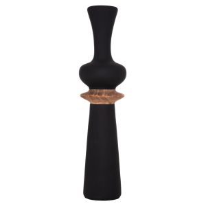 Decorative floor vase Nebula Hm4660.01l fiber cement made of black teak wood Φ45x172hcm.