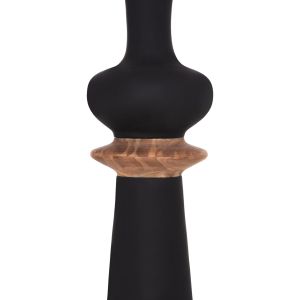 Decorative floor vase Nebula Hm4660.01l fiber cement made of black teak wood Φ45x172hcm.