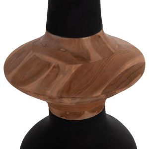 Decorative floor vase Nebula Hm4660.01s fiber cement made of black teak wood Φ45x115hcm.