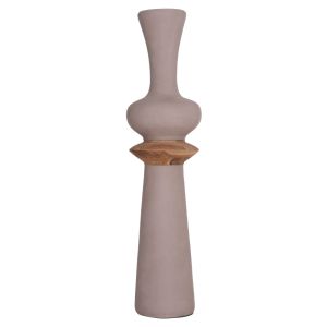 Decorative floor vase Nebula Hm4660.05l fiber cement in teak taupe color Φ45x172hcm.