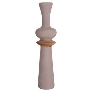 Decorative floor vase Nebula Hm4660.05l fiber cement in teak taupe color Φ45x172hcm.