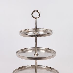 Декоративна поставка за торта 3 етажа метална сребърно 10x48см