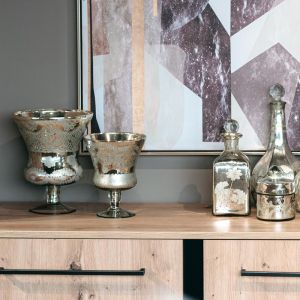 Decorative glass carafe Fl3133 silver color 9x9x23cm