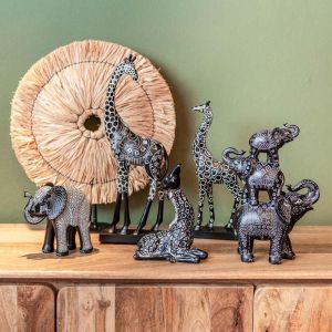 Decorative figure Giraffe 23612 black color 16x8x21cm