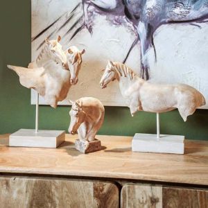 Decorative figure Horse beige-brown color 14x10x18cm