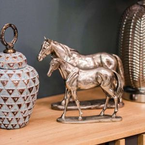 Декоративна фигура кон в сребърно 25*7*21