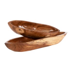 Декоративни купи сет 2бр Hm4305 от масивно тиково дърво 68,5x18,5x9,5hcm