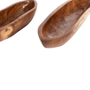 Декоративни купи сет 2бр Hm4305 от масивно тиково дърво 68,5x18,5x9,5hcm