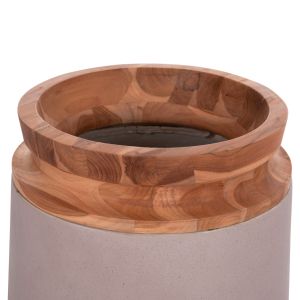 Декоративни подови вази 2 бр. Linter Hm21140.04 фибро цимент в тийково-сиво 47 в и 60 в см.