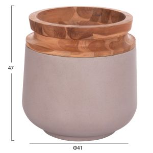 Декоративни подови вази 2 бр. Linter Hm21140.04 фибро цимент в тийково-сиво 47 в и 60 в см.