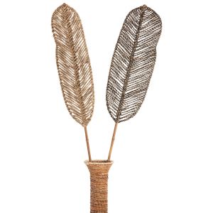 Decorative leaf Hm7823.02 made of bamboo and seagrass 30x200x3hcm