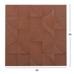 Decorative wall panel square Santorini series Hm4524 Mdf in brown color 80x5(thickness)x80hcm.