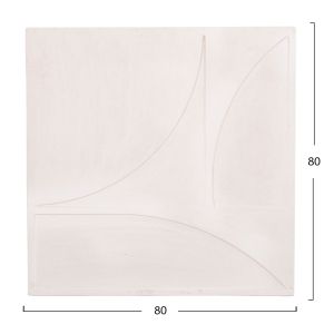 Decorative wall panel square series Santorini Hm4507 Mdf in musky white color 80x4(thickness)x80hcm.