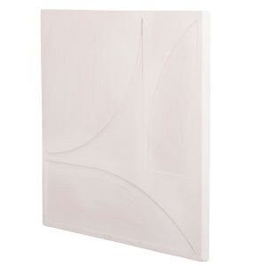 Decorative wall panel square series Santorini Hm4507 Mdf in musky white color 80x4(thickness)x80hcm.