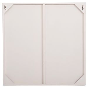 Decorative wall panel square series Santorini Hm4508 Mdf in musky white color 80x4(thickness)x80hcm.