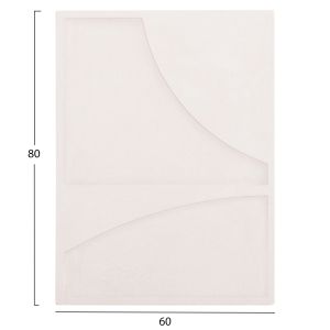 Decorative wall panel, rectangle, Santorini series, Hm4509, MDF, musky white color, 60x4(thickness)x80hcm.
