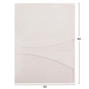 Decorative wall panel, rectangle, Santorini series, Hm4510, Mdf, in musky white color, 60x4(thickness)x80hcm.