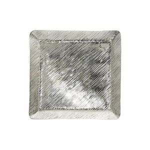 Декоративно плато метал сребърно 29x29x3cm