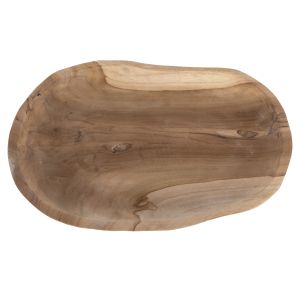 Декоративно табло овално, изработено от рециклиран тиково дърво 45x35x4cm Hm4293