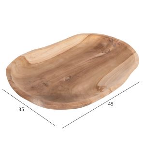 Декоративно табло овално, изработено от рециклиран тиково дърво 45x35x4cm Hm4293