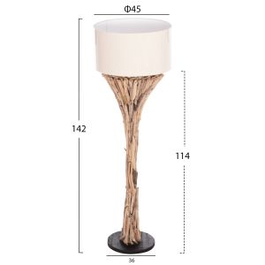 Decorative lantern Hm4433 Driftwood Naturalky-white Pvc cap Φ45x142hcm