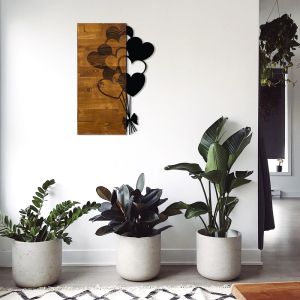 Hearby wall decoration made of natural pine wood and black metal 39x3x58cm