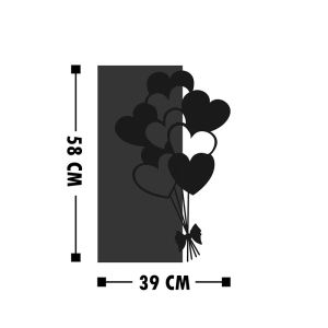 Hearby wall decoration made of natural pine wood and black metal 39x3x58cm
