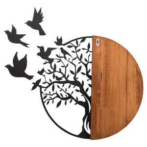 Декорация за стена Illusion Hm4647 метал-дърво 56.5x3(дебелина)x56.5hcm.