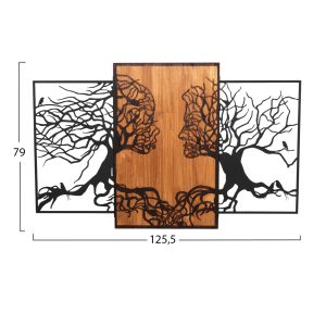 Декорация за стена Illusion Hm4654 метал-дърво 125.5x3(дебелина)x79hcm.