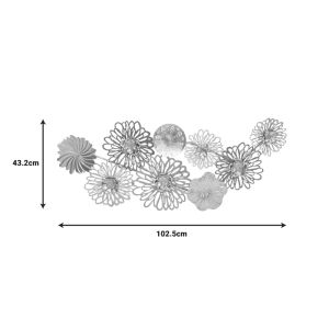 Wall decoration Tutsi metal patterned 102.9x5.1x43.2cm