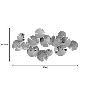 Wall decoration lily metal in gold color 130x64.5x6