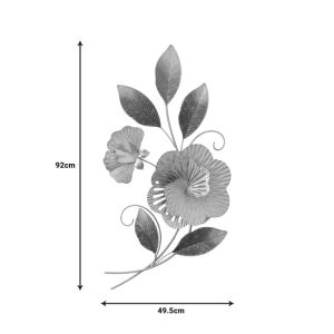 Wall decoration luxury metal in golden-white shade 49.5x92x7cm