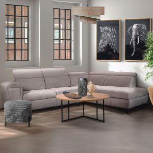 Right corner sofa Alessia beige fabric 284x216x100cm