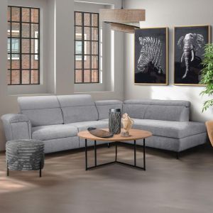 Right corner sofa Alessia gray fabric 284x216x100cm