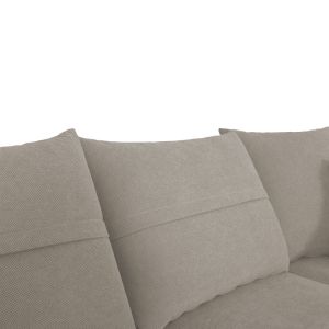 Right corner sofa Montana light gray fabric-gray pillows 275x215x93cm