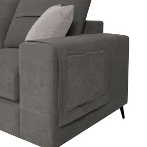 Right corner sofa Montana gray fabric-light gray pillows 275x215x93cm