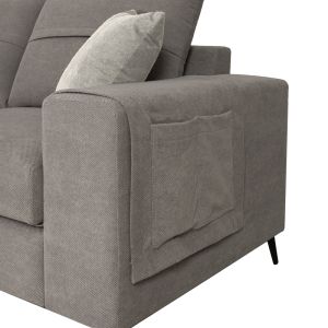 Right corner sofa Montana gray fabric-light gray pillows 275x215x93cm